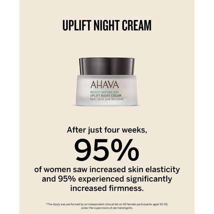 Ahava Uplift Night Cream Anti Aging Wrinkle Reducer Treatment For Women And Men Firming And Tightening Facial Cream 50Ml
