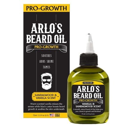 Arlo'S Pro Growth Beard Oil Vanilla Sandalwood 2.5 Oz - Promotes Beard Hair Growth
