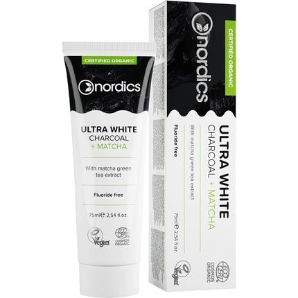 Nordics Teeth Whitening Toothpaste With Activated Charcoal And Matcha 100% Natural