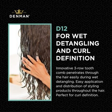Denman Three-Row Comb Black - Image 3