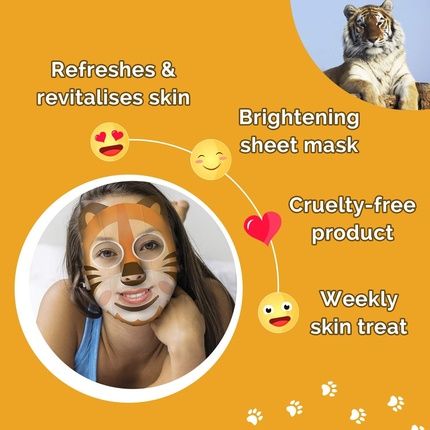 7Th Heaven Tiger Sheet Face Mask Apple And Kiwi Revitalising Mask To Refresh Tired Skin 21G - Image 3