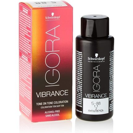 Schwarzkopf Professional Igora Vibrance Tone On Tone Hair Colour 5-88 Light Brown Red Extra 60Ml