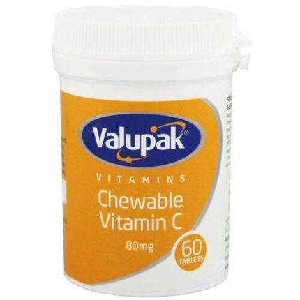 Valupak Chewable Vitamin C 60 Tablets 80Mg