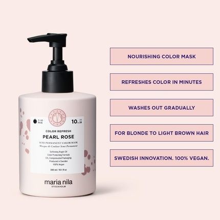 Maria Nila Colour Refresh Pearl Rose Soft Pink Hair Mask 300Ml - Image 3
