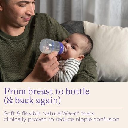 Lansinoh Anti Colic Baby Bottle 240Ml 2 Pack Naturalwave Teats Reduces Nipple Confusion Bpa & Bpsfree Breastfeeding Bottle Feeding Stackable Lid Fridge Freezer Milk Storage Feeding
