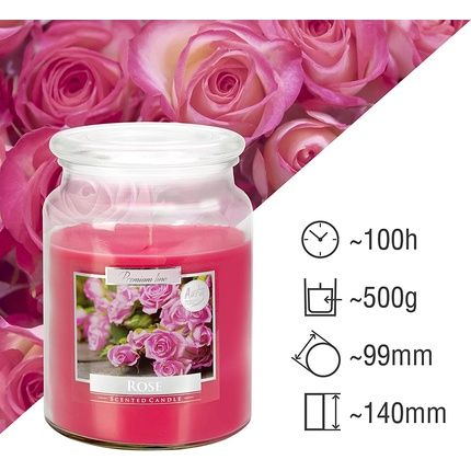 Large Scented Candle, Scent: Rose, Candle In A Large Jar With Lid - Image 3