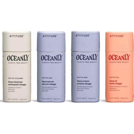 Attitude Oceanly Aging Skin Daily Facial Care Routine Box Set Phyto Age Travel Size Bars - Pack Of 4