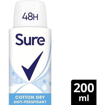 Sure Cotton Dry Anti-Perspirant Aerosol Deodorant For Women 48-Hour Sweat And Odor Protection 200Ml Fresh