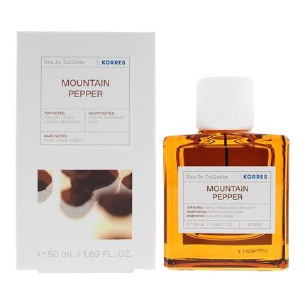 Korres Mountain Pepper Eau De Toilette For Men Dermatologically Tested Vegan 50Ml
