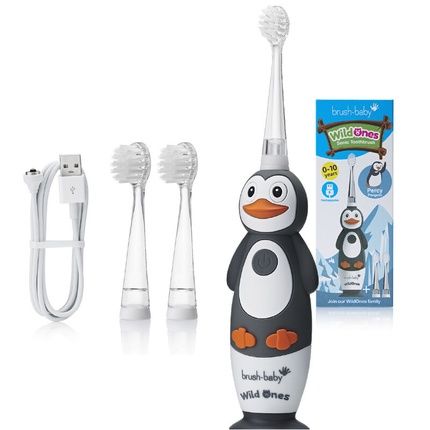 Brush Baby Wild Ones Sonic Toothbrush For Children 0-10 Penguin