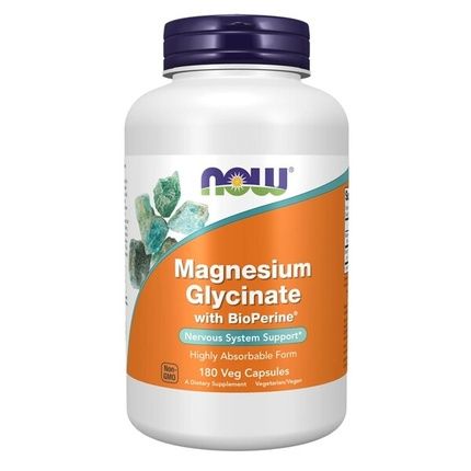 Now Foods Magnesium Glycinate With Bioperine 180 Vegetable Capsules