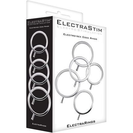 3 Brujas Electrastim Electrarings Solid Metal Cock Rings Silver 5 Pack