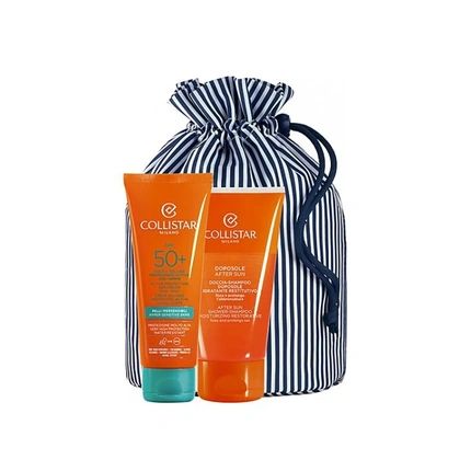 Collistar Active Protection Sun Cream Spf 50 Set 100Ml After Sun Shower Shampoo 150Ml Pouch