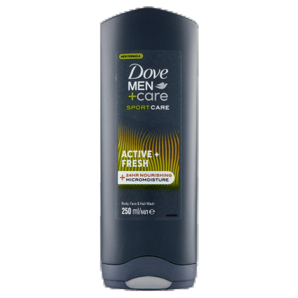 Dove Men+Care Sport Care Active & Fresh Body, Face & Hair Wash 250Ml