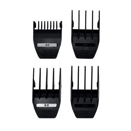 Wahl Professional 4-Piece Peanut/Mag/Beret Hair Clipper/Trimmer Cutting Guides Set Black