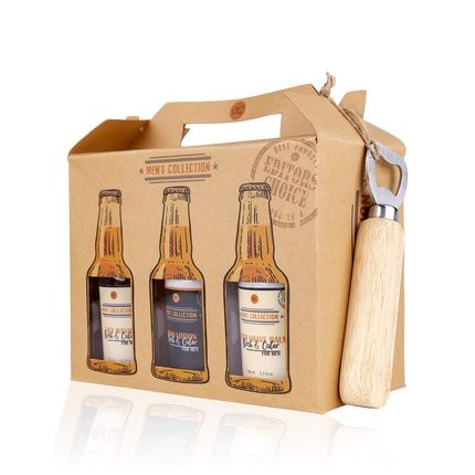 Accentra Sixpack Gift Set For Men With Bottle Opener In Beer Carrier - 7 Piece Beer Care Set With Shower Gel, After Shave, Body Lotion, Shampoo And More
