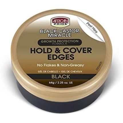 African Pride Black Castor Miracle Black Hold & Cover Edge Gel 64G