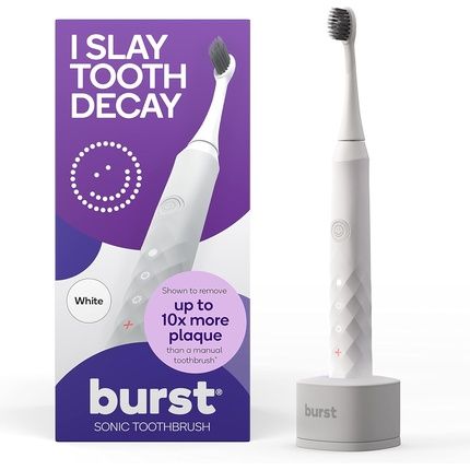 Burst Oral Care Electric Toothbrush With Charcoal Toothbrush Head - White
