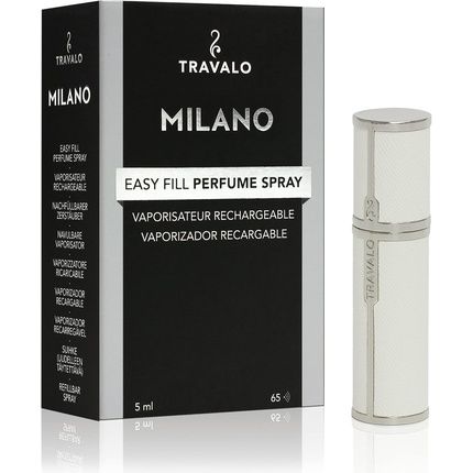 Travalo Milano Perfume Atomizer Travel Refill U-Change System Tsa Approved Reusable Airtight Easy Fill Mini Pump Sprayer Lightweight Portable Vegan Leather With Polished Metal Outer Shell 0.17Oz