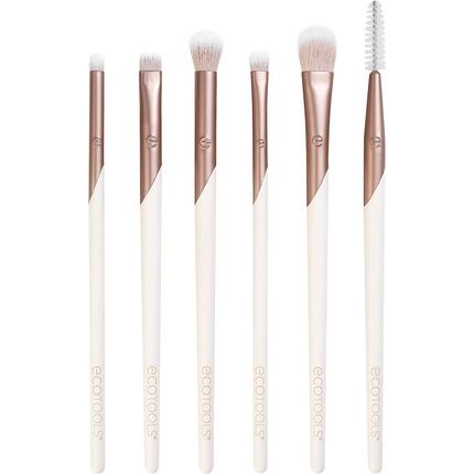 Ecotools Luxe Natural Elegance Professional Makeup Brush Set For Face Cheek And Eye Makeup 5 Piece Set Pink