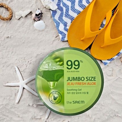 The Saem Jeju 99% Fresh Aloe Vera Soothing Gel Jumbo Size 16.90 Fl Oz (500Ml)