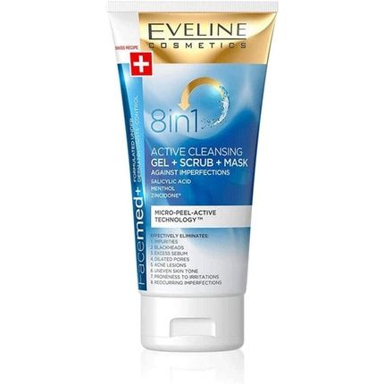 Eveline 8-In-1 Deep Cleansing Active Gel For Uneven Skin 150Ml