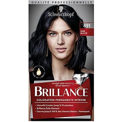 Schwarzkopf Brillance Intense Permanent Hair Color With Oil - 891 Night Blue Black - Covers 100% Of Gray Hair - 1 Unit - Image 3