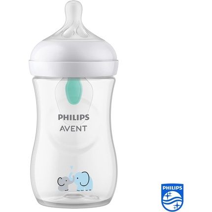 Philips Avent Natural Response Baby Bottle 260Ml With Airfree Vent Bpa Free For Newborn Babies Aged 1 Months+ Elephant Pattern
