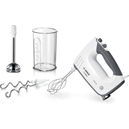 Bosch Hand Mixer Ergomixx Mfq37470 750W Stainless Steel Mixing Tools 5 Speeds Plus Turbo Button White/Grey