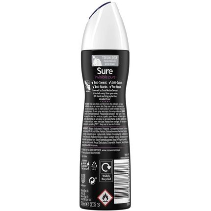 Sure Women Invisible Pure Antiperspirant Deodorant Aerosol 150Ml - Image 3