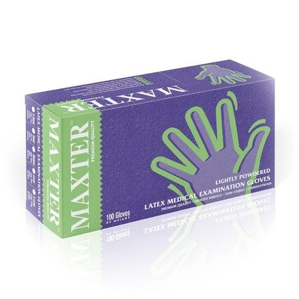 Maxter Unisex Disposable Powdered Latex Gloves Size M - 100 Pcs - Image 3