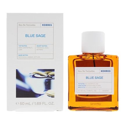 Korres Blue Sage Eau De Toilette For Men Dermatologically Tested Vegan 50Ml