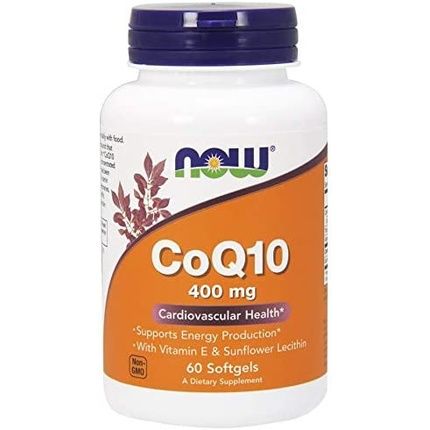 Now Foods Coq10 400Mg Coenzyme Energy Production 60 Softgel Capsules - Image 3