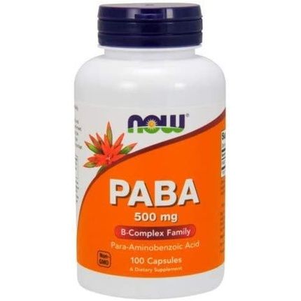 Now Foods Paba 100 Capsules 500Mg
