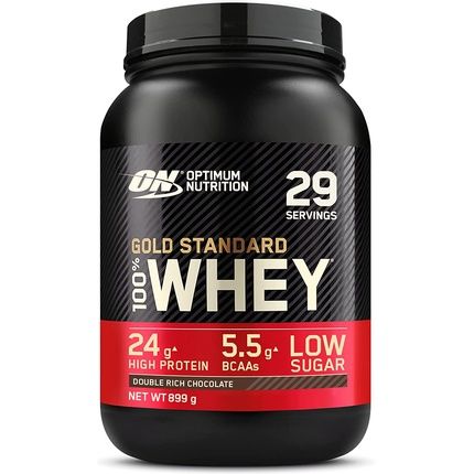 Optimum Nutrition Gold Standard Whey Protein Muscle Building Powder Double Rich Chocolate 29 Servings 899G