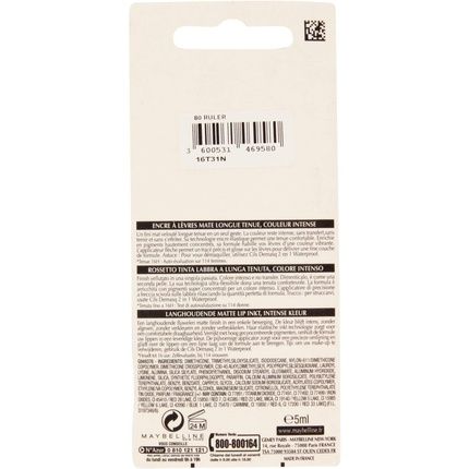 Maybelline New York Limited Edition Super Stay Matte Ink Liquid Lipstick 80 Ruler 5Ml - Image 3