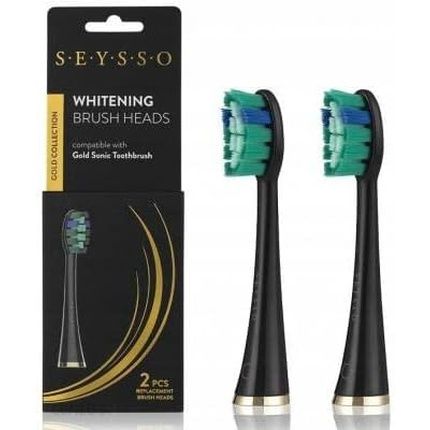 Seysso Gold Collection Anti-Plaque Brush Heads Toothbrush Replacement Heads 2Pcs Compatible With Sonic Toothbrush