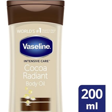 Vaseline Intensive Care Cocoa Radiant Body Oil With 100% Natural Cocoa Butter For Dry Skin 200Ml