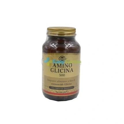Solgar Amino Glycine 500 Dietary Supplement 100 Vegetable Capsules