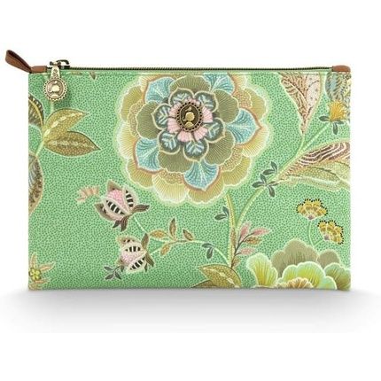 Pip Studio Charly Medium Flat Cosmetic Bag Matata Green 24 X 1 X 155 Cm