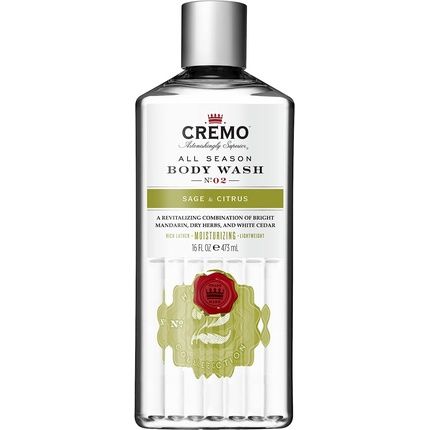 Cremo Moisturizing Body Wash For Men Revitalizing Sage & Citrus Shower Gel 473Ml