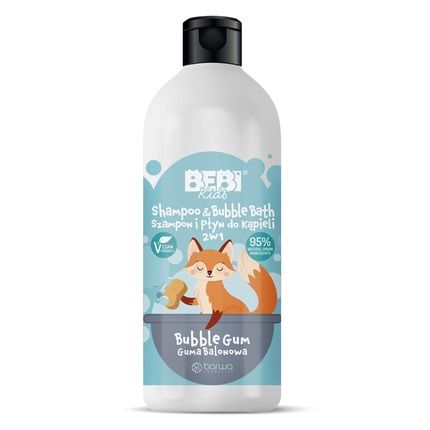 Barwa Bebi Kids Shampoo & Bubble Bath 2 In 1 Bubble Gum 500Ml