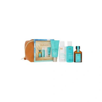 Moroccanoil Travel Kit Hydration Includes Shampoo 70Ml Conditioner 70Ml Treatment 25Ml Hand Cream 40Ml And Pouch