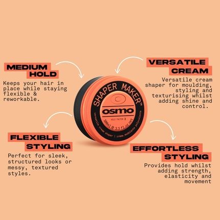 Osmo Shaper Maker Grooming Molding Cream Strength & Condition Vegan 100Ml