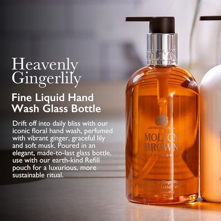 Molton Brown Heavenly Gingerlily Fine Liquid Hand Wash Glass Bottle - Image 3