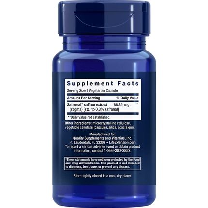 Life Extension Optimized Saffron With Satiereal 60 Vcaps