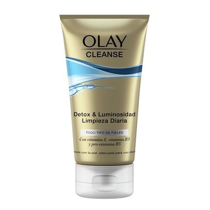 Olay Cleanse Detox & Luminosity Daily Cleanser For All Skin Types With Vitamin E And Pro-Vitamin B5 Gentle On Skin Daily Use 150Ml