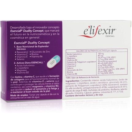 E'Lifexir Essential Beauty Cocktail Night Nutricosmetics Rejuvenating Anti-Aging 60 Capsules