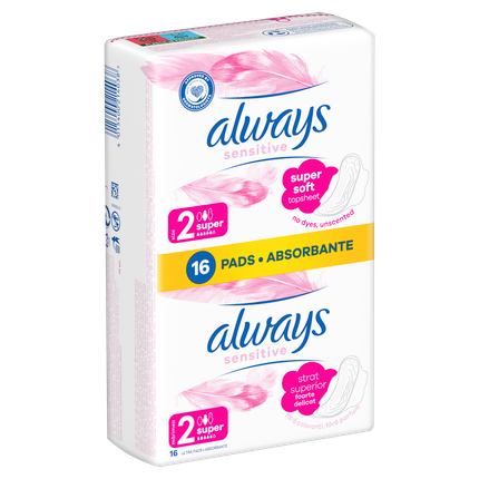 Always Always Ultra Sensitive Super Sanitary Towels With Wings - 16 Pads