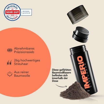 Imperio Hair Thickening Litter For Authentic Look 100% Natural Premium Salon Deluxe White - Image 3